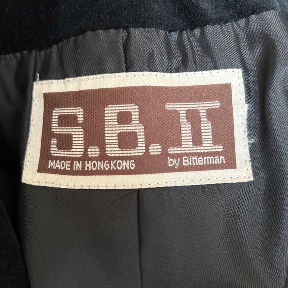 S.B. II. By Bitterman Women's sz L 2 button lined velvet blazer black Vintage - Picture 4 of 10